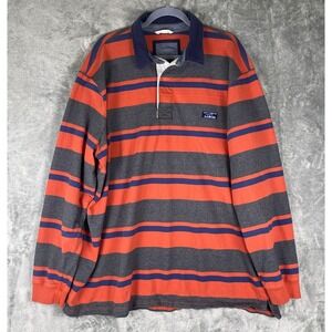 LL Bean Rugby Shirt Mens XXL Tall Long Sleeve Striped Traditional Fit Cotton
